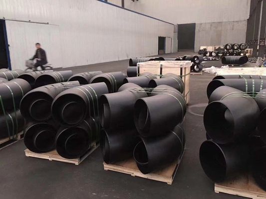 Steel Butt Welded Pipe Fitting ASME B16.9 Elbow Tee Reducer Cap Black Paint